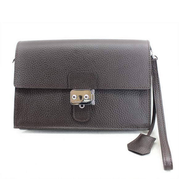 H669 Hermes Jet Pochette Pochette in pelle Clemence Brown